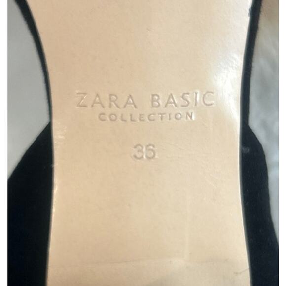 ZARA Faux Fur Fluffy Vamp Slingback Block Heels Blogger Fave Tan Black 36/5-5.5 - Picture 6 of 6